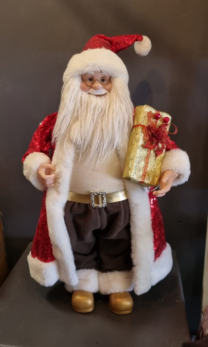 65cm Red Sequins Standing Santa