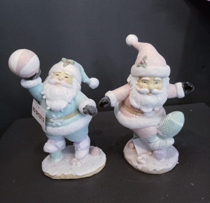 Pastel Set Frosted Santa's - Image 3