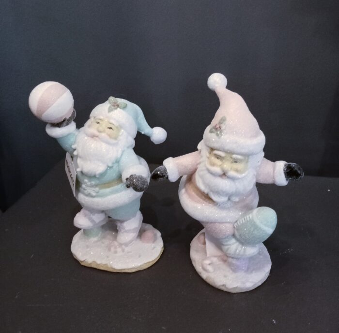 Pastel Set Frosted Santa's