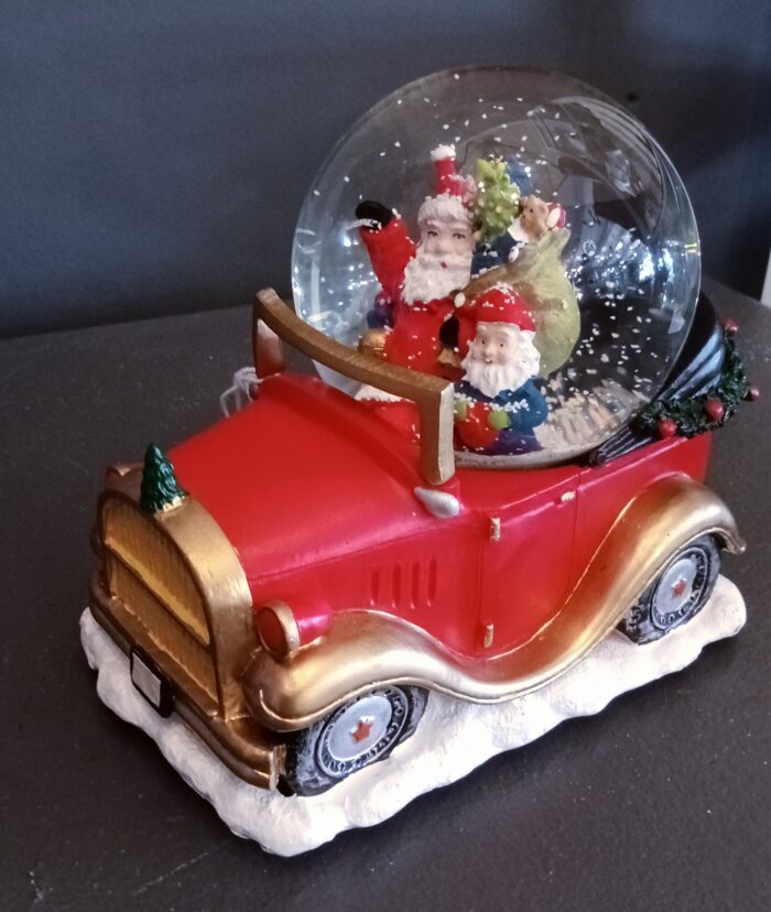 Santa in Car Snow globe