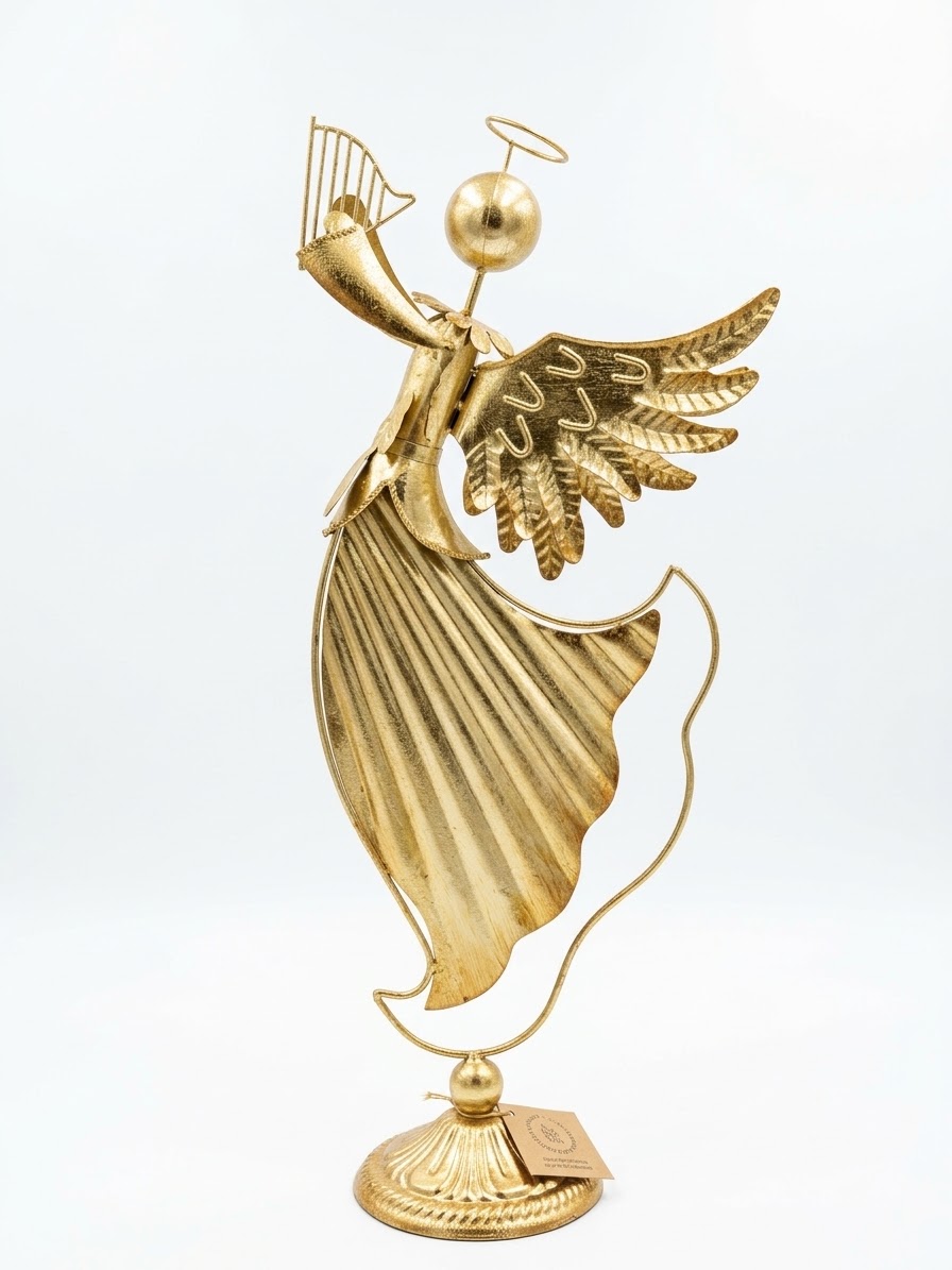 Gold Angel w Harp