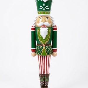 Green Nutcracker w Red Striped Pants 95cm
